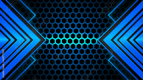 black and blue futuristic gaming background. design of sport banner, poster, advertisement, promotion