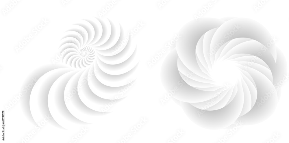 Abstract spiral rainbow design element on white background of twist lines. Vector Illustration eps 10 Golden ratio traditional proportions vector icon Fibonacci spiral. for elegant business card Abstract spiral rainbow design element on white background of twist lines. Vector Illustration eps 10 Golden ratio traditional proportions vector icon Fibonacci spiral. for elegant business card