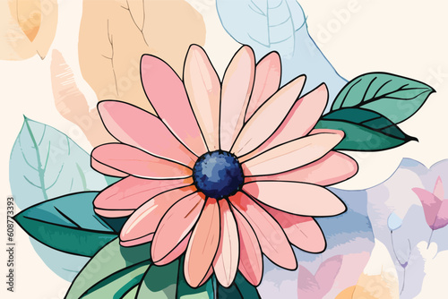 daisy flower watercolor art