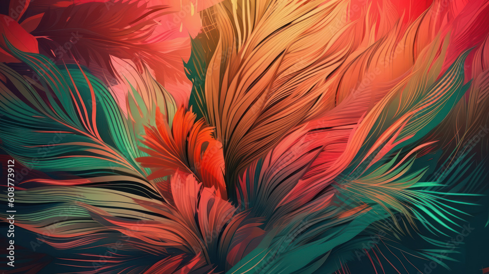 Exotic Pink and Orange Abstract Background