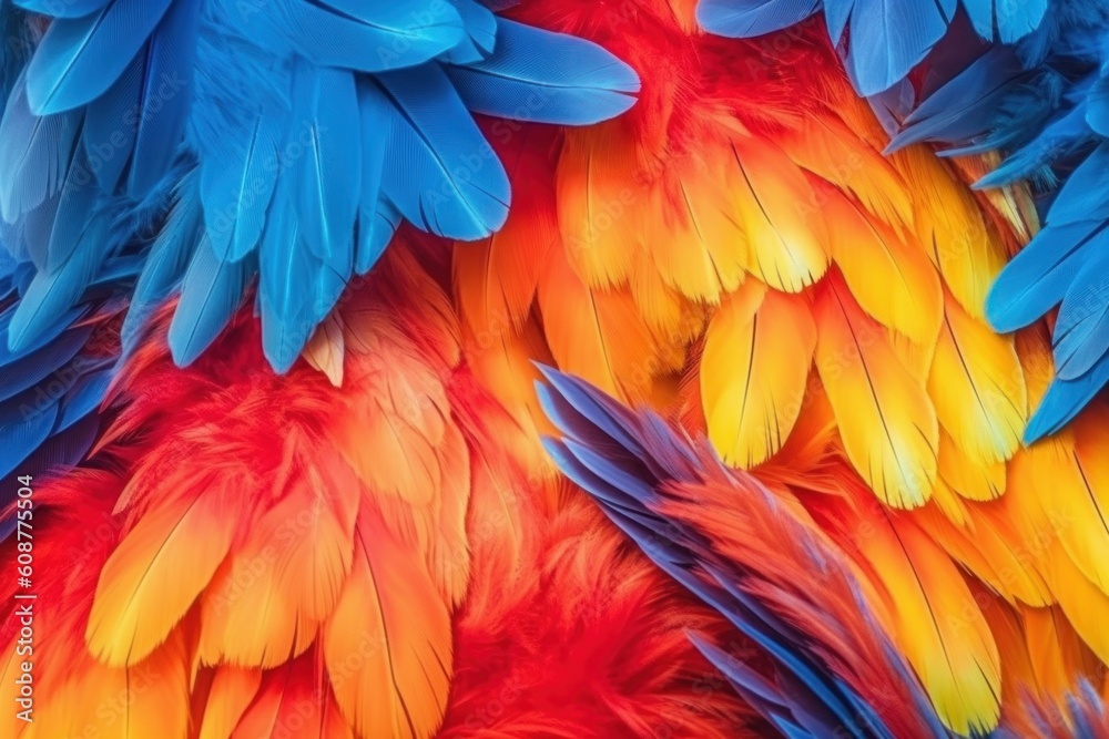 Obraz premium Scarlet Macaw - Beautiful Birds with Vibrant Feathers. Generative AI.