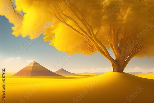 Yellow Abstract Background Illustration Generative AI Art
