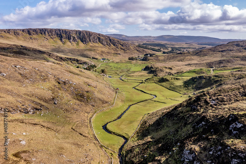 The beautiful area of Meentashask above the Assaranca waterfall in County Donegal, Ireland photo