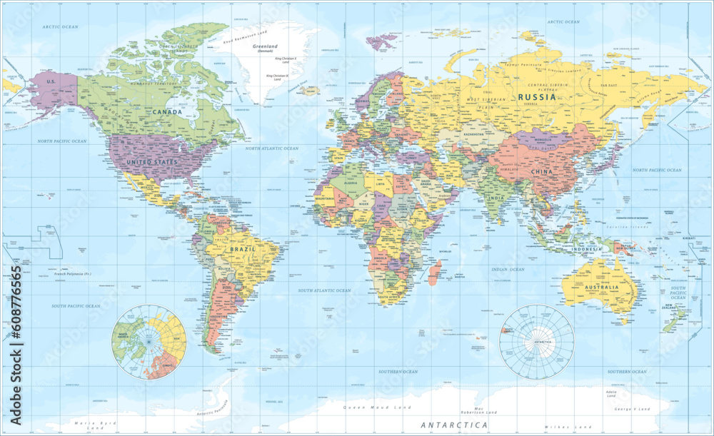 World map - highly detailed vector illustration