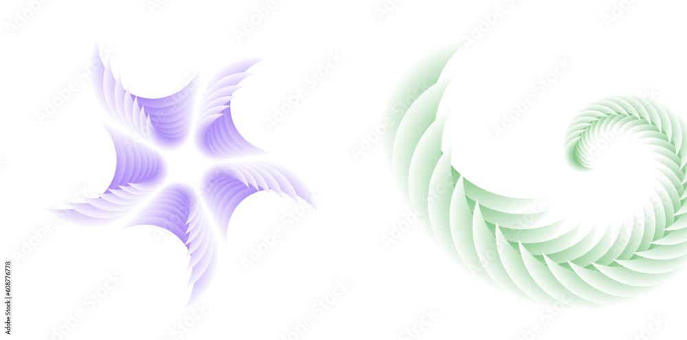 Abstract spiral rainbow design element on white background of twist lines. Vector Illustration eps 10 Golden ratio traditional proportions vector icon Fibonacci spiral. for elegant business card Abstract spiral rainbow design element on white background of twist lines. Vector Illustration eps 10 Golden ratio traditional proportions vector icon Fibonacci spiral. for elegant business card
