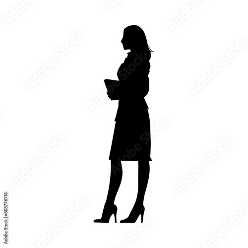 Vector illustration. Silhouette of a woman psychologist. Female doctor.