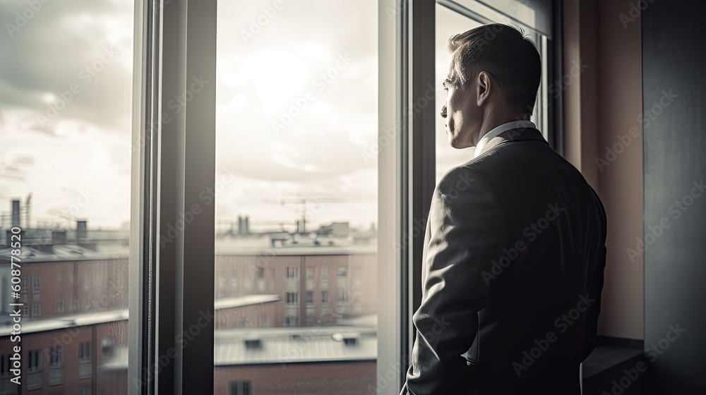 person looking out window picture of a businessman, company, entrepreneurship, marketing, manages, work, meeting person looking out window picture of a businessman, company, entrepreneurship, marketing, manages, work, meeting