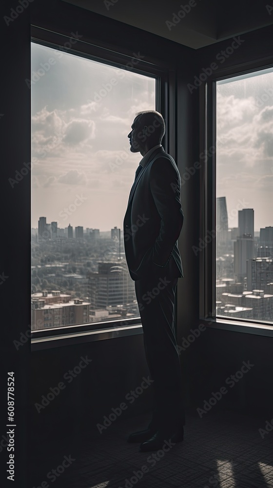 silhouette of a person looking through the window picture of a businessman, company, entrepreneurship, marketing, manages, work, meeting silhouette of a person looking through the window picture of a businessman, company, entrepreneurship, marketing, manages, work, meeting