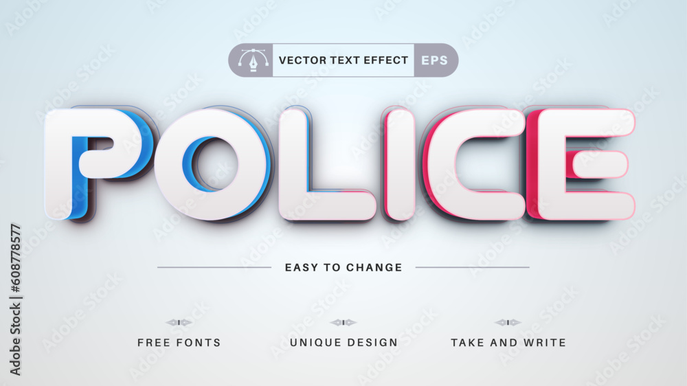 Police - Editable Text Effect, Font Style