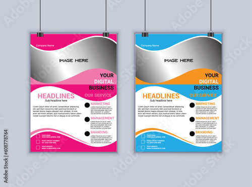 Digital marketing agency flyer design vector template