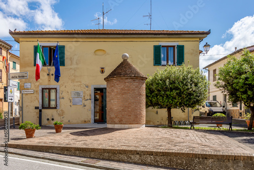 The town hall building in Orciano Pisano, Pisa, Italy  photo