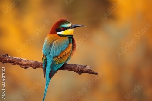 European Bee-eater (Merops apiaster) outdoor. Generative AI