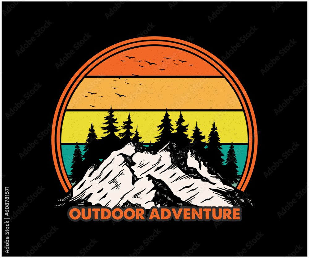 Outdoor adventure t shirt design