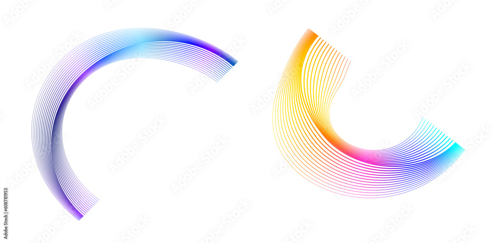 Design elements. Wave of many purple lines circle ring. Abstract vertical wavy stripes on white background isolated. Vector illustration EPS 10. Colourful waves with lines created using Blend Tool Design elements. Wave of many purple lines circle ring. Abstract vertical wavy stripes on white background isolated. Vector illustration EPS 10. Colourful waves with lines created using Blend Tool