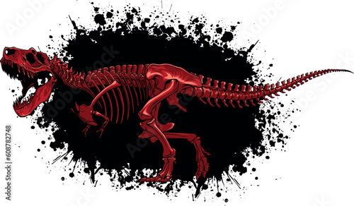 vector illustration of Tyrannosaurus Rex Skeleton design