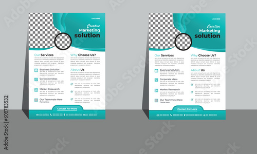 Corporate & modern Business Flyer design Template, Geometric shape Business Flyer annual report, poster, A4 template, with color,