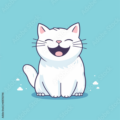 Cute and funny cats doodle vector set. Cartoon cat or kitten characters design collection with flat color. 