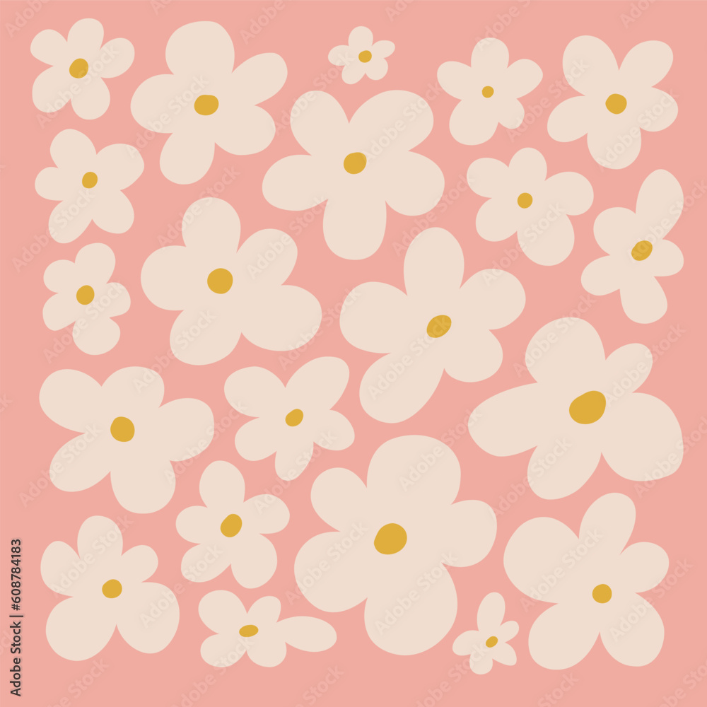 Modern floral posters with flowers. Abstract art. Modern floral posters with flowers. Abstract art.