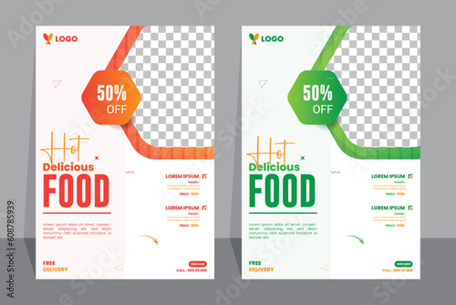 Food Flyer Template design, restaurant food flyer, fast food template vector illustration.	