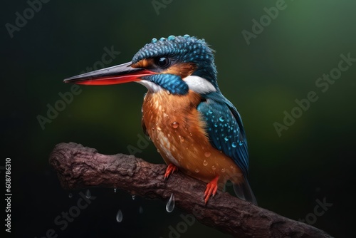 Kingfisher (Alcedo sp.). Generative AI
