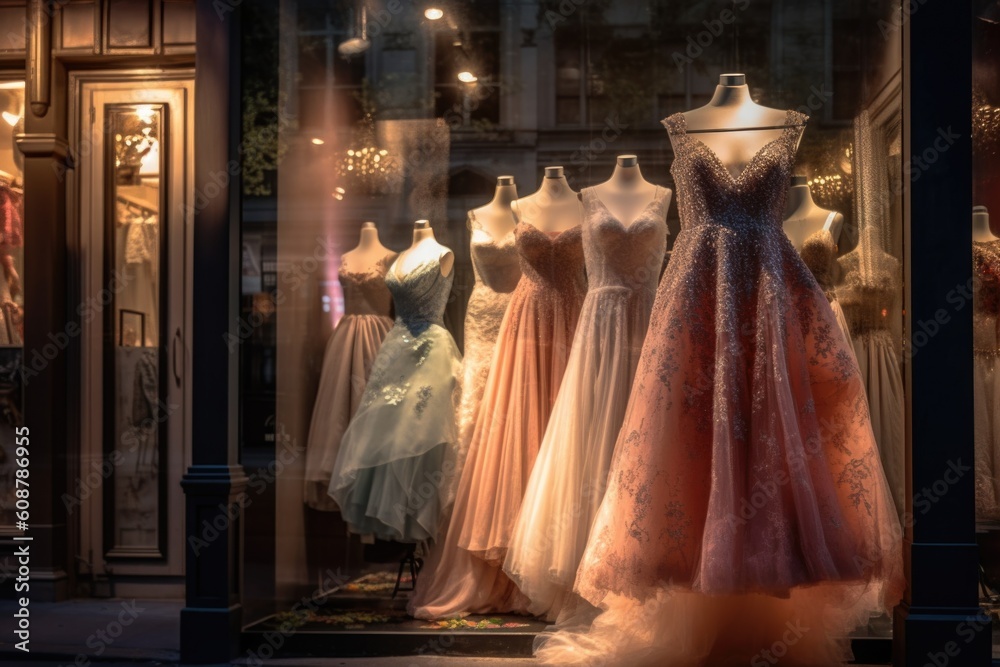 Wedding dress store window