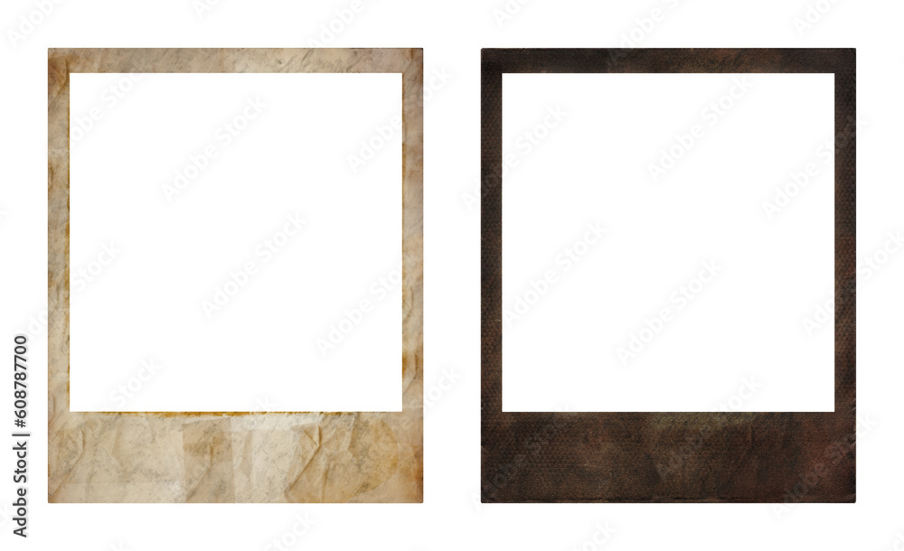 used vintage polaroid photo frames, antique, grunge, template, old