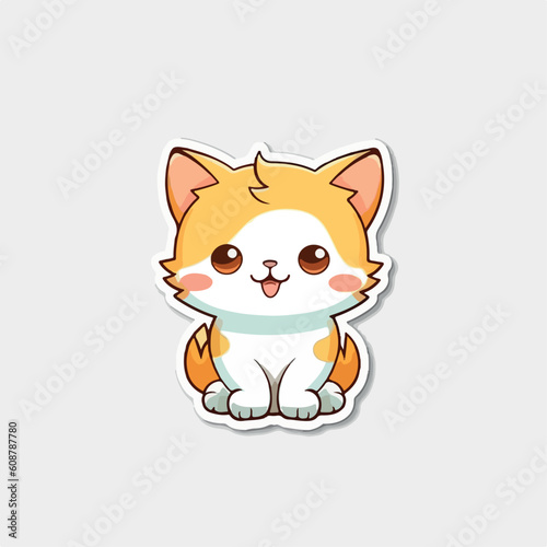 Cute and funny cats doodle vector set. Cartoon cat or kitten characters design collection with flat color.   © Alexey
