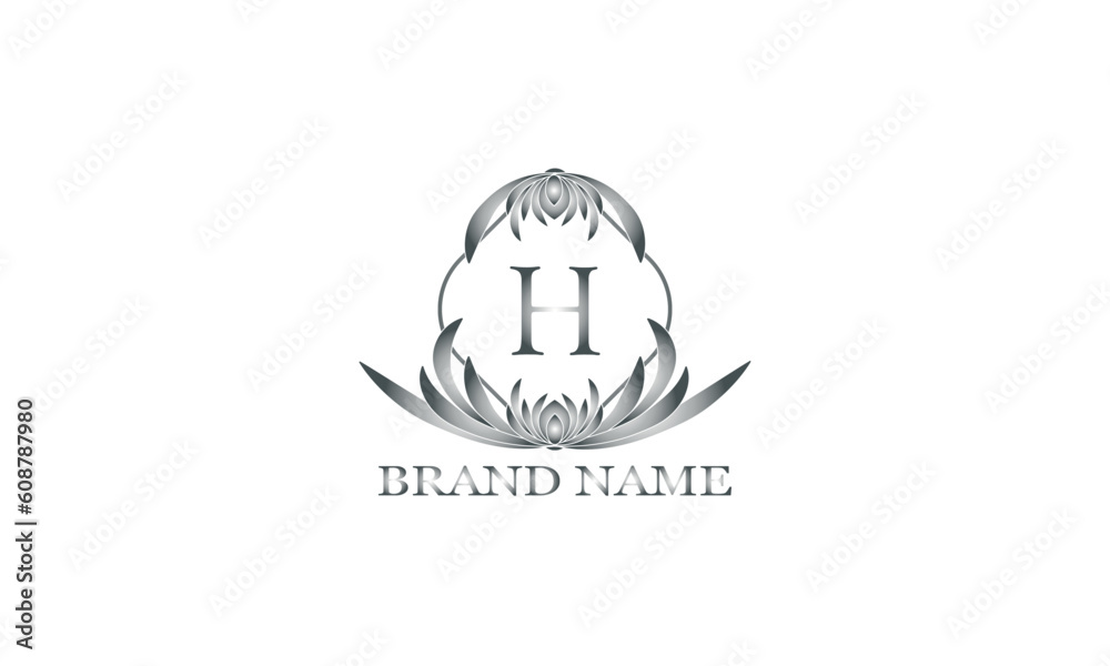 Vector initial letter H logo design for natural products, flower shop, cosmetics, organic, eco concept, health, spa, restaurant, hotel, business