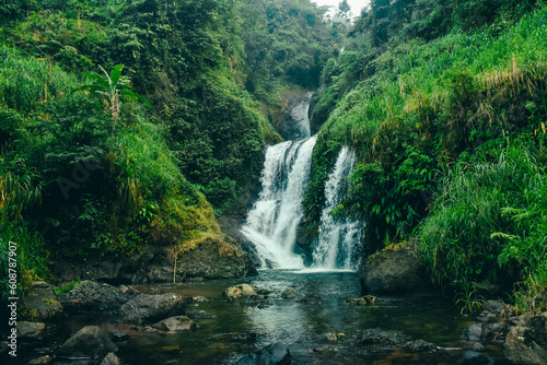 Beautiful view of water waterfall in Indonesia