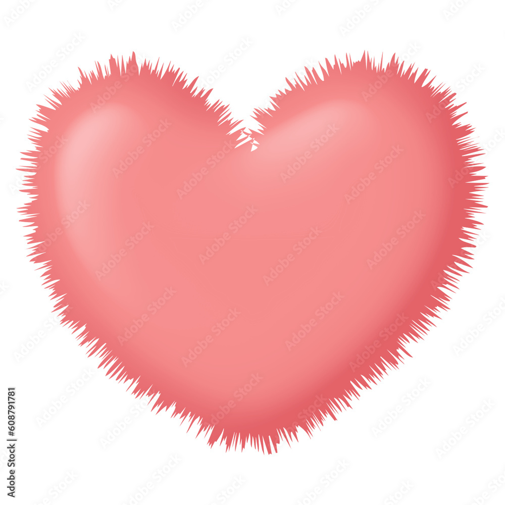 Heart pink color 3D shape graphic png sticker clipart Stock