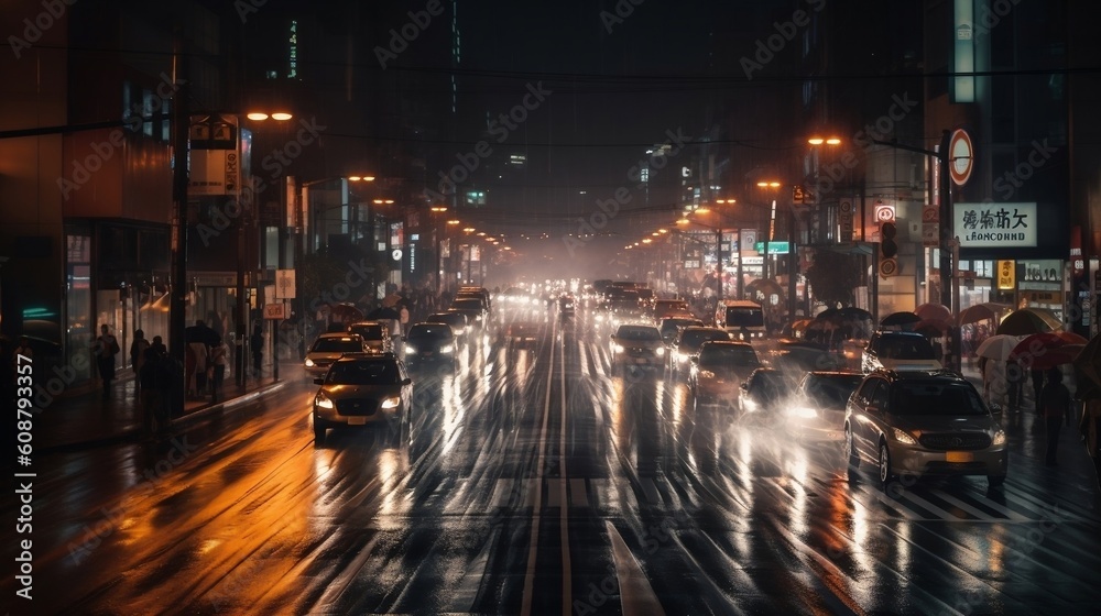 Obraz premium time lapse of traffic