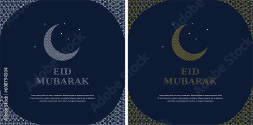 Eid mubarak pattern background design. Islamic festival eid post design.