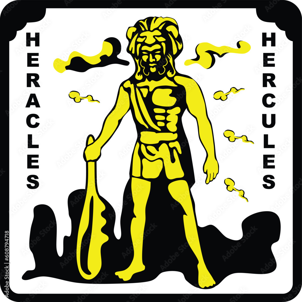 Ancient Roman Greek God Heracles Hercules Stock Vector Adobe Stock