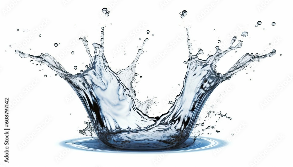 Crown water Liquid splash transparent on white Crown water Liquid splash transparent on white