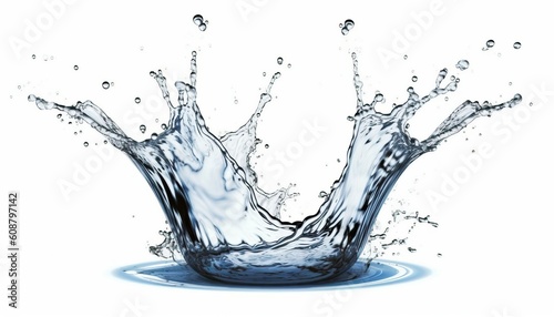 Crown water Liquid splash transparent on white