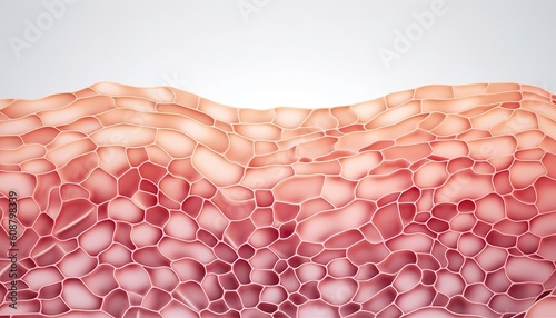 Saggy skin layer and skin cells, 3D rendering, beauty, and medicine photo