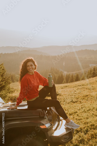 Young woman relaxing on a t...