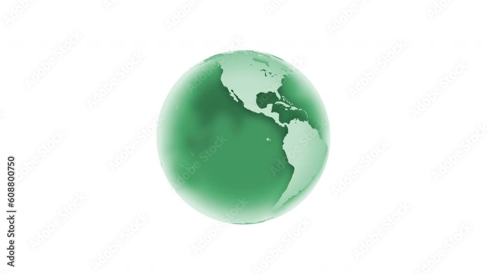 Green planet Earth rotates on a white background. Smooth looped 4K animation. Green planet Earth rotates on a white background. Smooth looped 4K animation.