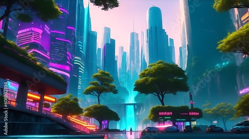 metaverse city life, metaverse vibrant cities futuristic, © Rushikesh