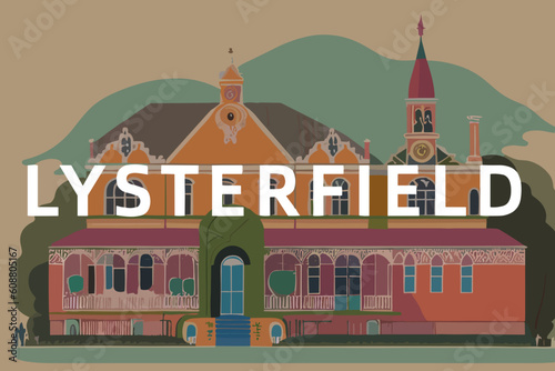 Lysterfield: Modern illustration of an Australian scene with the name Lysterfield in Victoria photo