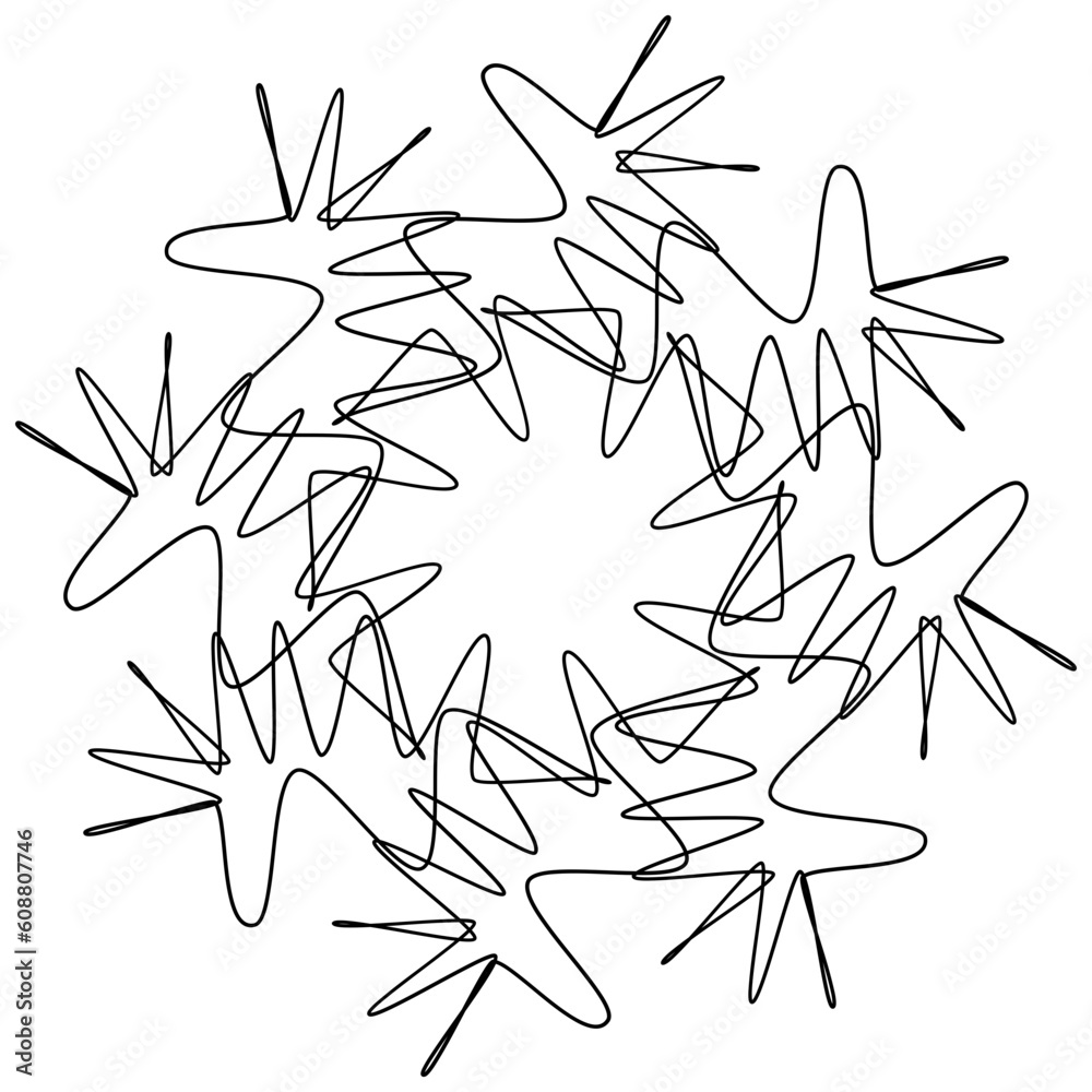 Draw a flower in wavy line. Vector illustration. Draw a flower in wavy line. Vector illustration.