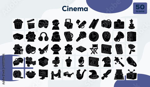 Cinema fill icons pack