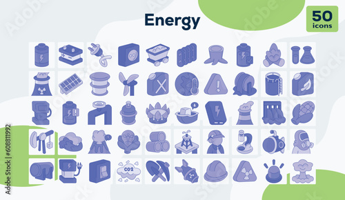 Energy blue icons pack