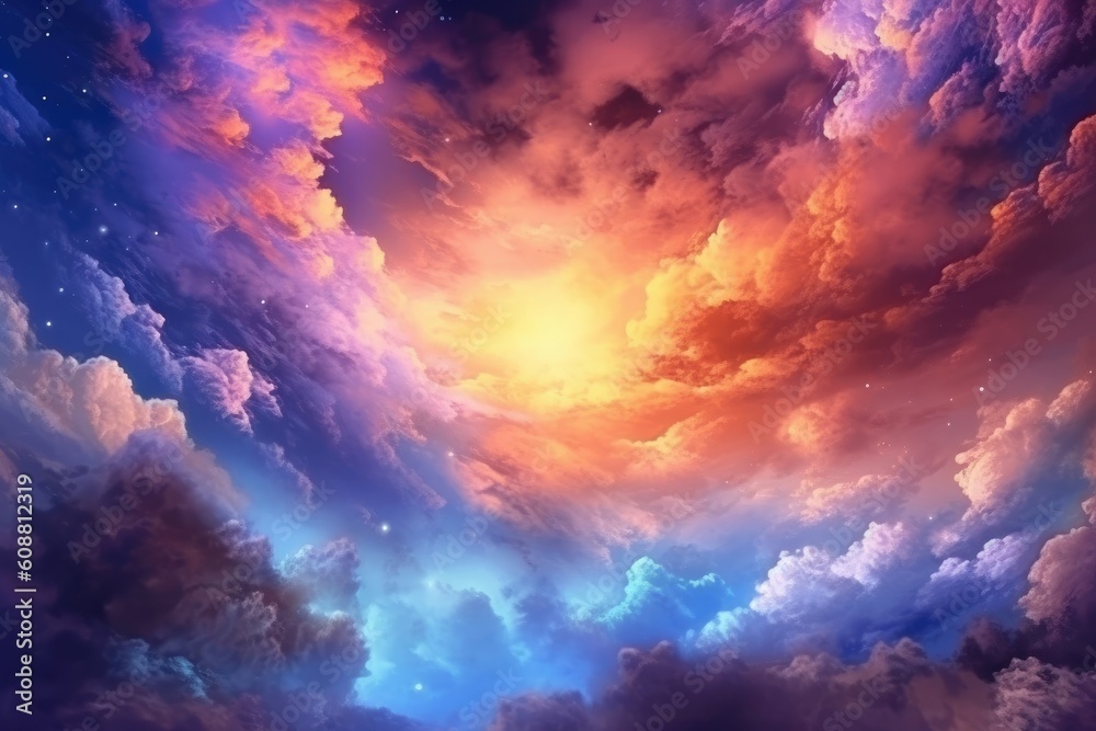 An atmospheric illustration of a galaxy in a cloudy sky. (Illustration, Generative AI) An atmospheric illustration of a galaxy in a cloudy sky. (Illustration, Generative AI)