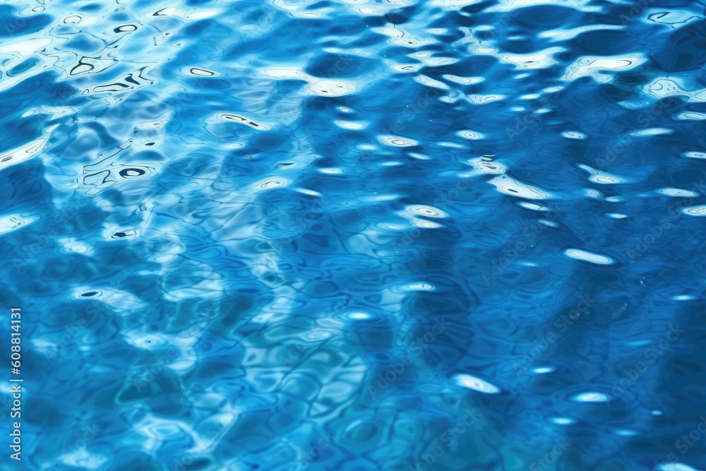 Ripples and bubbles on a water surface, copyspace and background. Generative AI