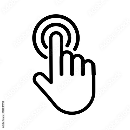 Touch screen finger hand press push icon vector photo