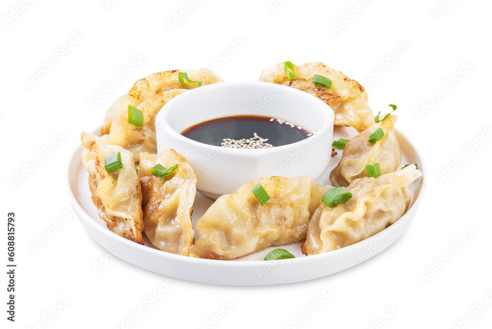Dumplings on a white isolated background