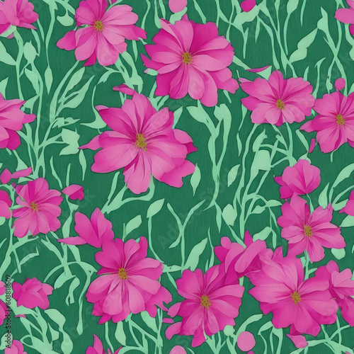 Floral pattern illustration background.  Seamless. Generative AI