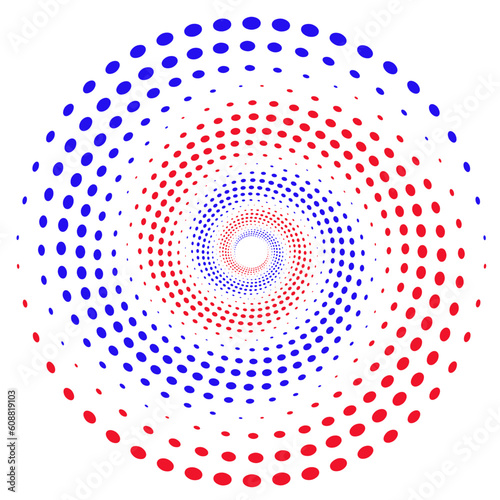 Stylish abstract vetkorny pattern in the form of a red and blue spiral on a white background
