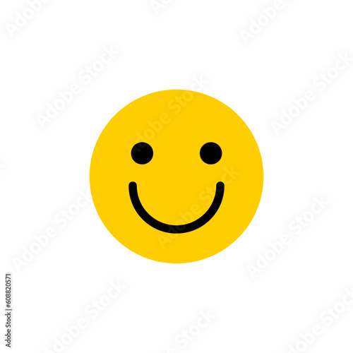 Vector smile face. Smile emoji illustration isolated on white background.